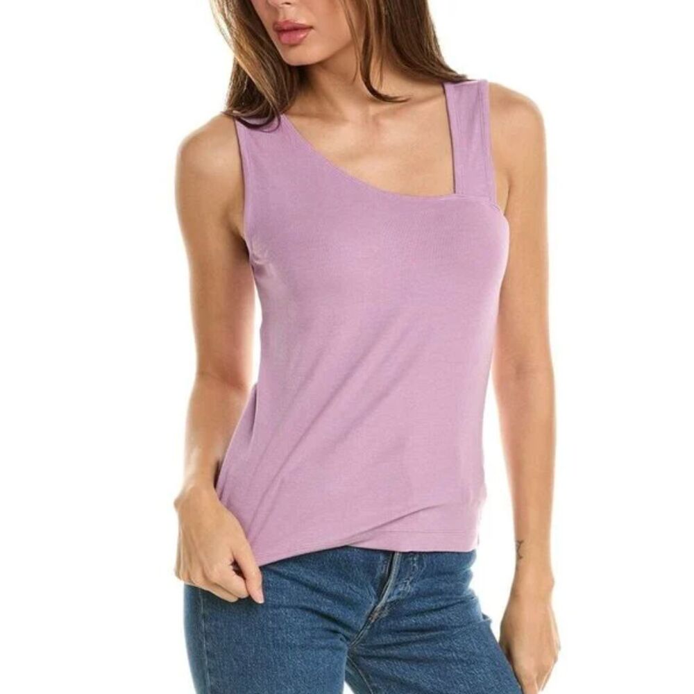 CAbi Lilac Asymmetric Strap Sleeveless Top